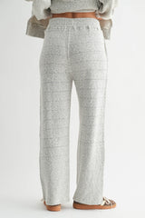 Mono B| Marina Textured Cotton Blend Wide Leg Pants