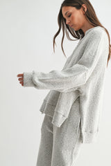 Mono B|Marina Textured Cotton Blend Knit Henley