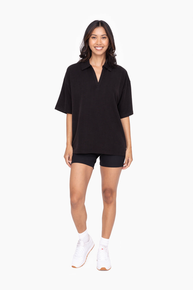 Mono B|Oversized Collared Tee