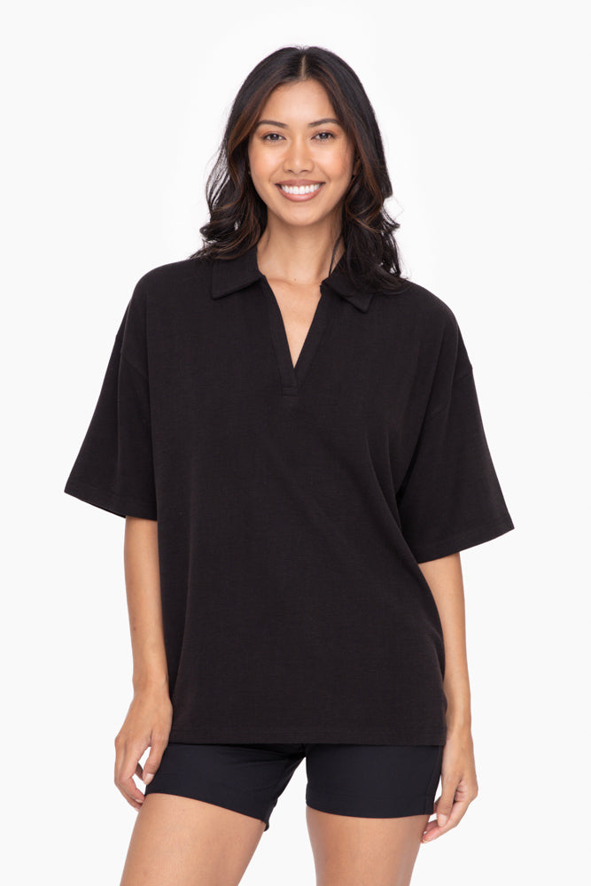 Mono B|Oversized Collared Tee