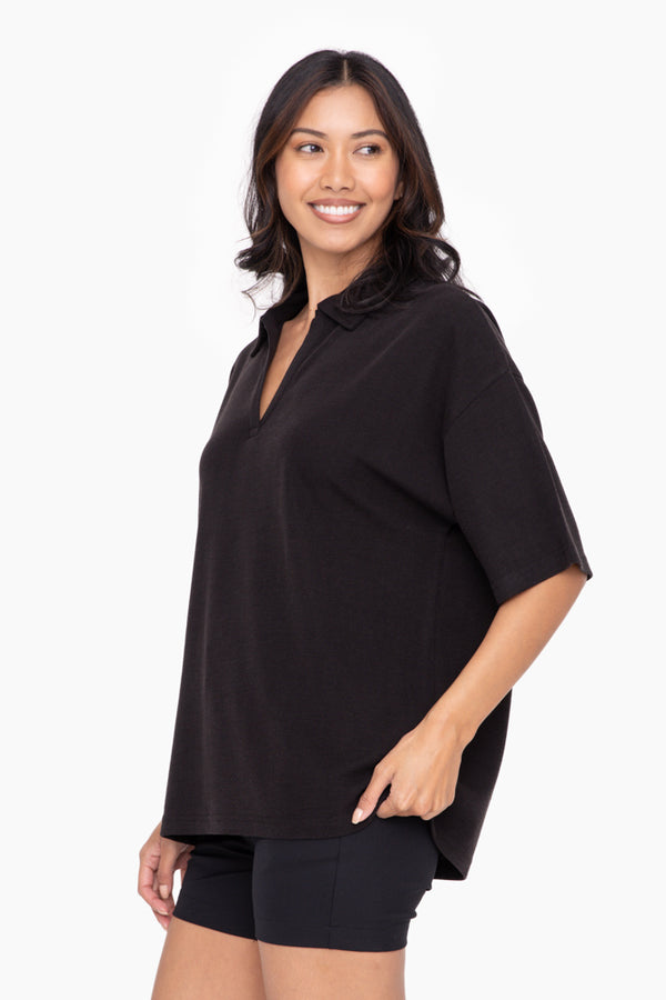 Mono B|Oversized Collared Tee