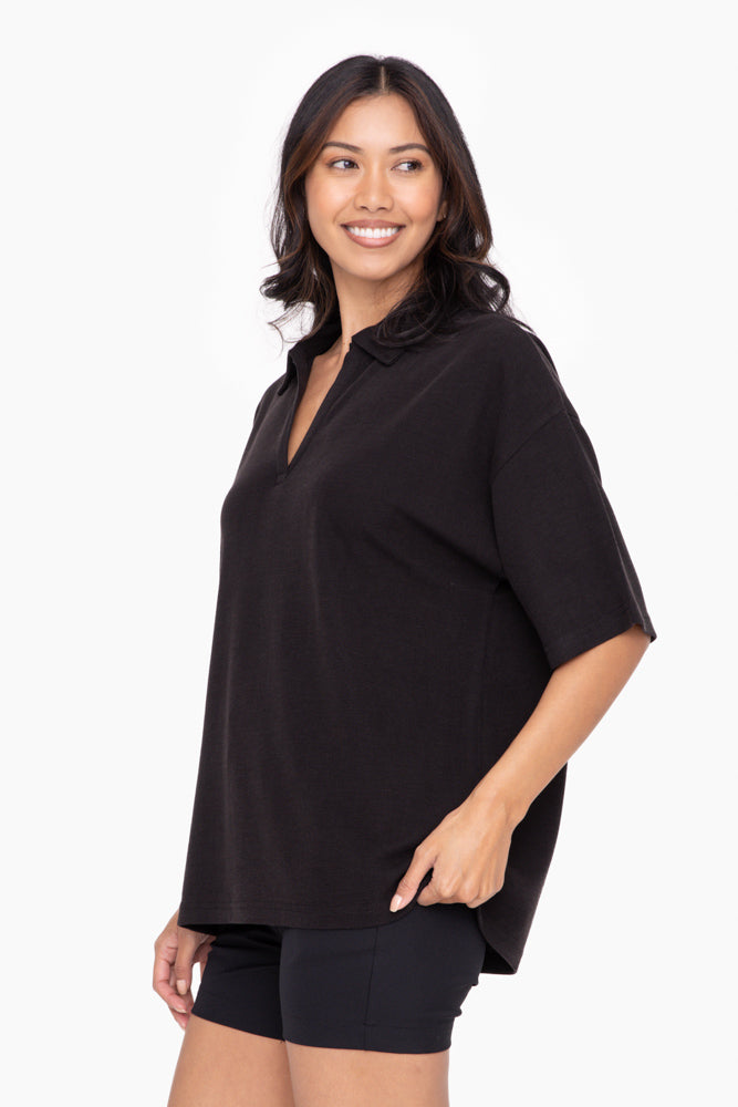 Mono B|Oversized Collared Tee