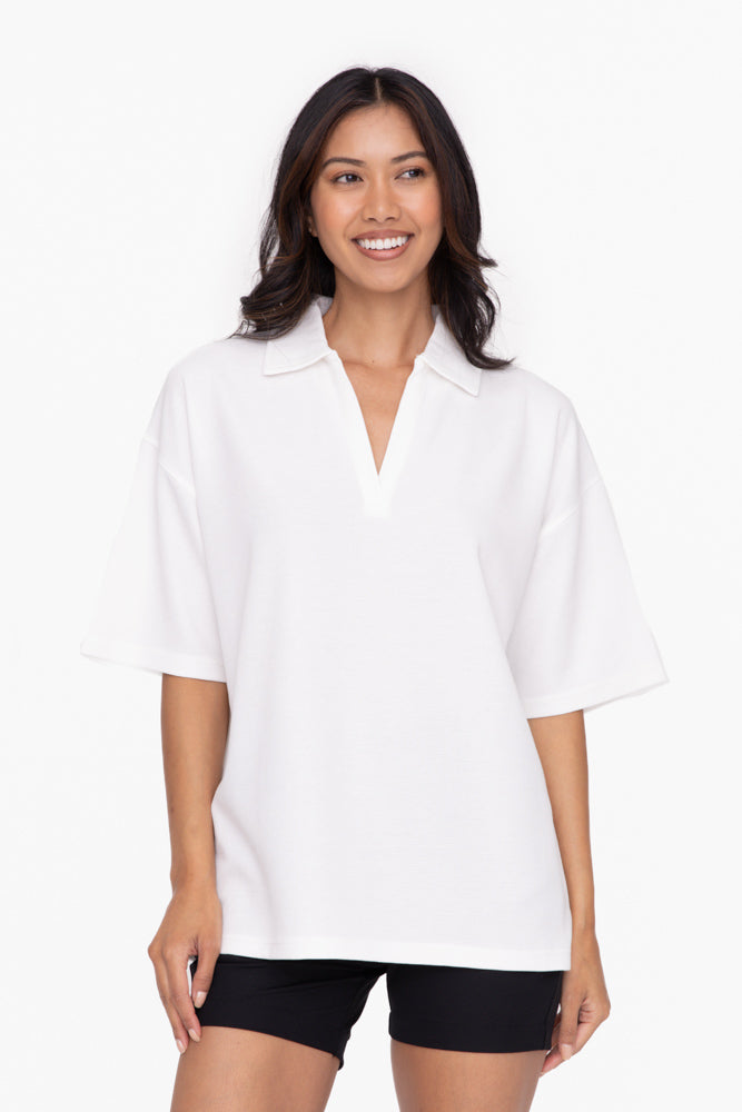 Mono B|Oversized Collared Tee