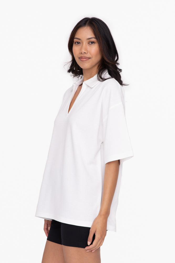 Mono B|Oversized Collared Tee
