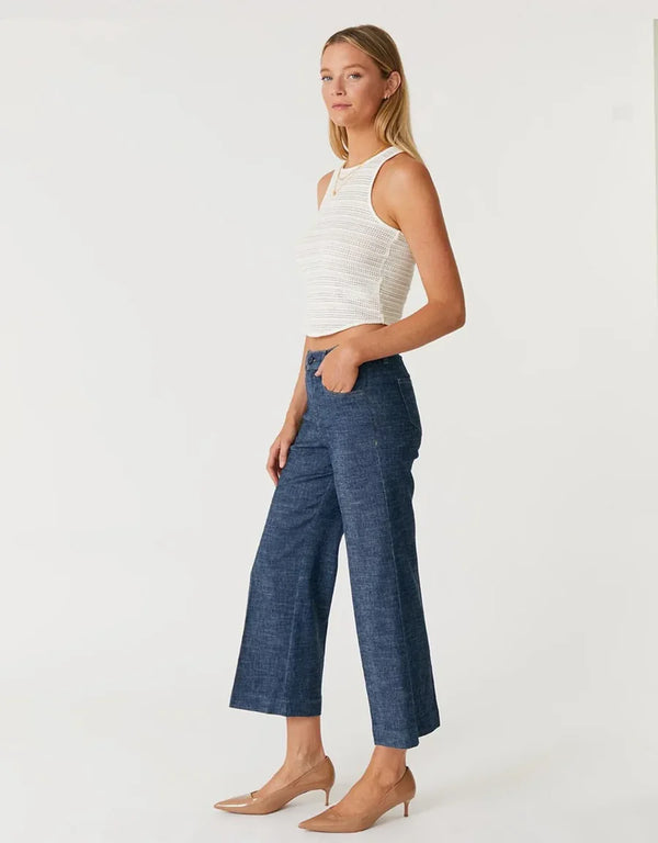 Level99 Annabelle 5 Pocket Wideleg Pant - Stargazer