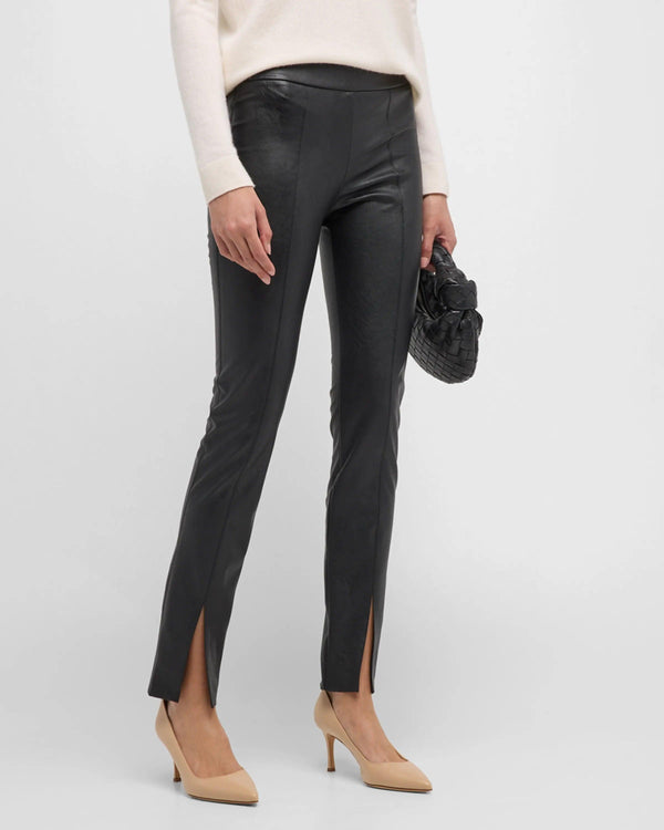 AVENUE MONTAIGNE| Max Front-Slit Vegan Leather Pants