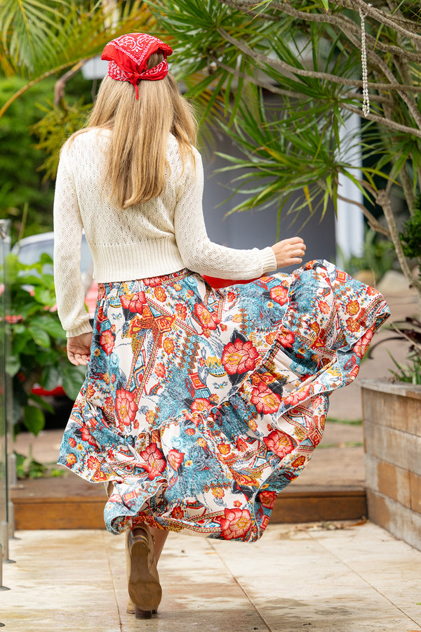 Cienna|Margot Frill Maxi Skirt