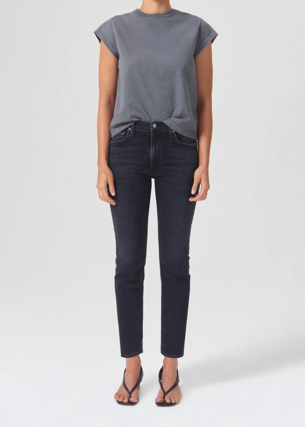 AGOLDE| WILLOW MID RISE SLIM CROP (STRETCH) IN HOTLINE