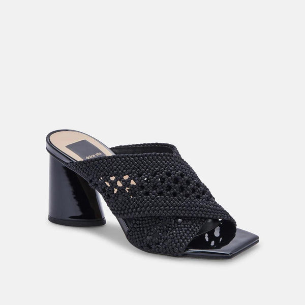 PATCH HEELS BLACK WOVEN - MELAS CLOTHING CO.