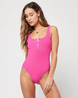 Ribbed Float On One Piece Swimsuit