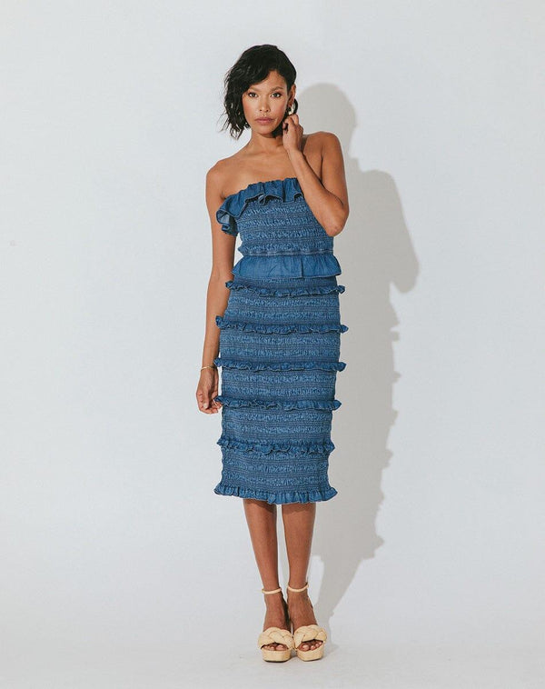 Ezra Midi Dress | Classic Blue - MELAS CLOTHING CO.
